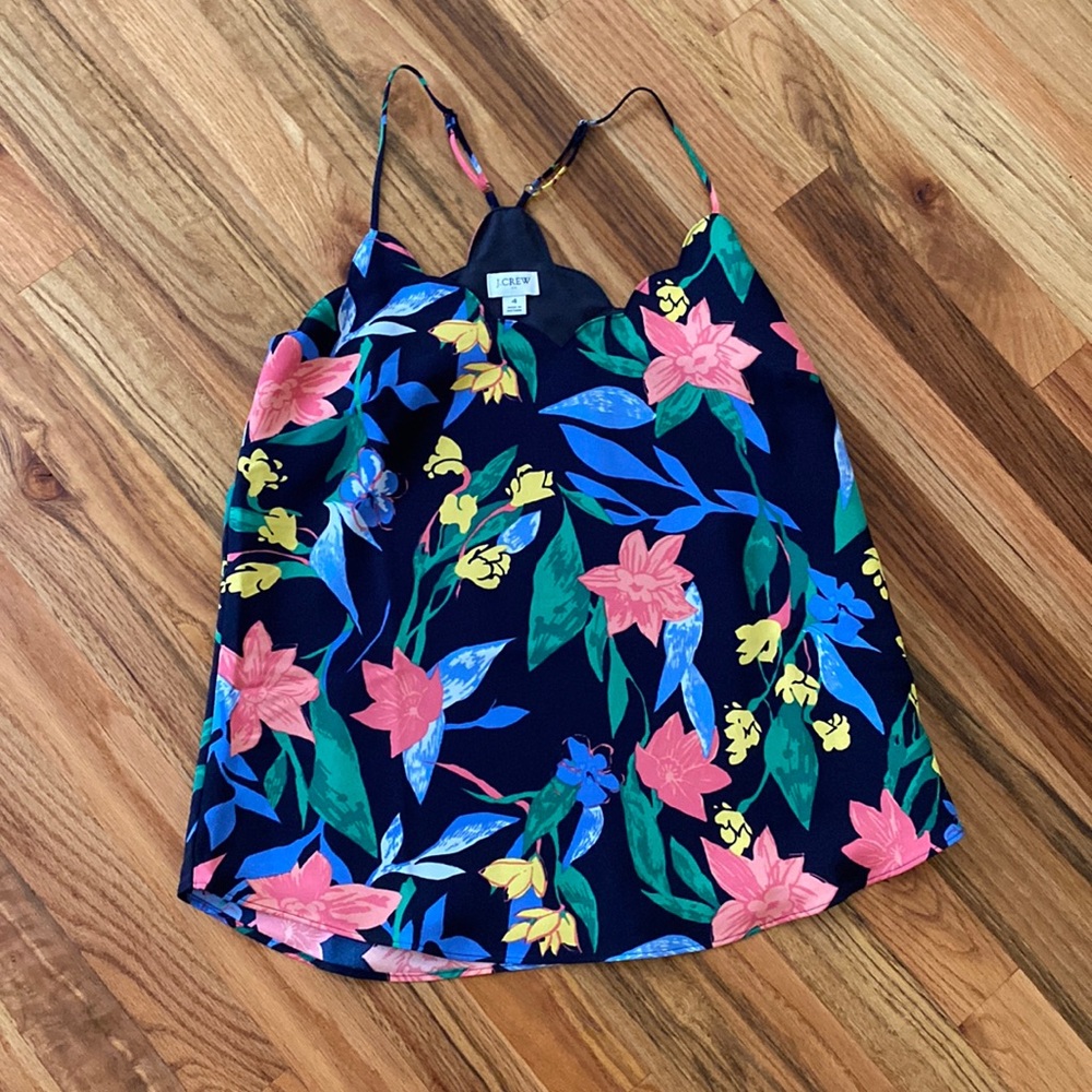 J. Crew Tropical Spaghetti Strap top